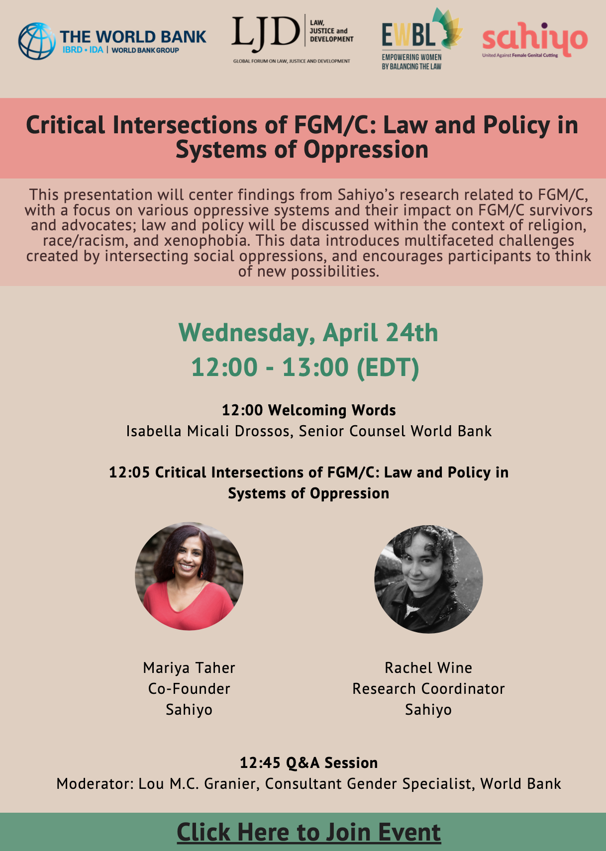 Critical Intersections of FGM/C: Law and Policy in Systems of Oppression Presentation